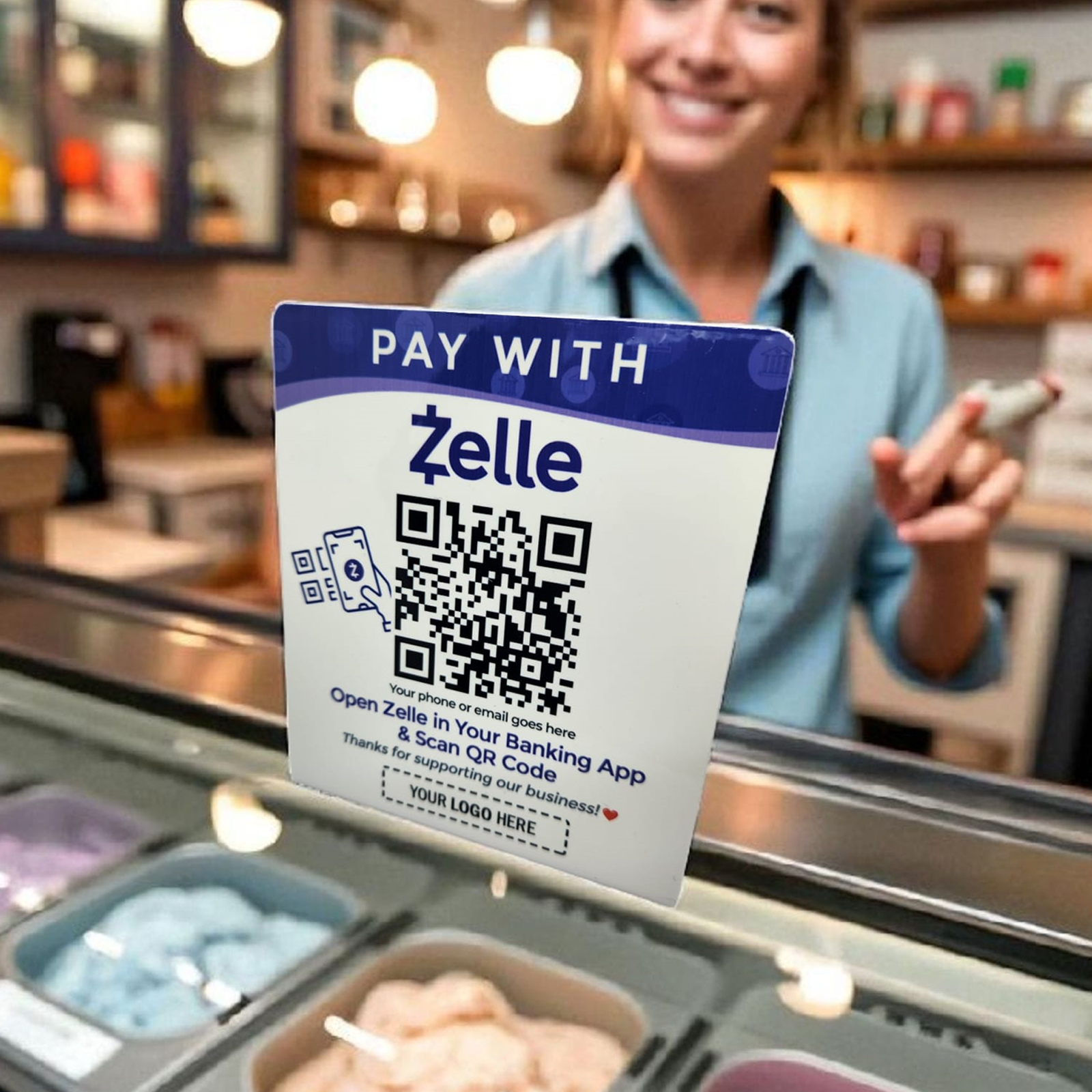 TapJetPro Venmo Zelle Cashapp NFC tap to pay Payment Stand for Tips and Payments